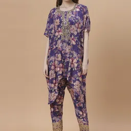 FANTASIA Printed Round Neck Tunic With Trousers Co-Ords-picture-36