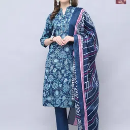 Rajnandini Women Floral Printed Regular Kurta with Trousers & With Dupatta-image-68