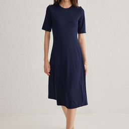 Trendyol Women Solid Round Neck A-Line Dress-image-50