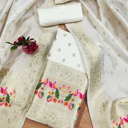 KALINI Ethnic Motifs Woven Design Unstitched Dress Material-image-83