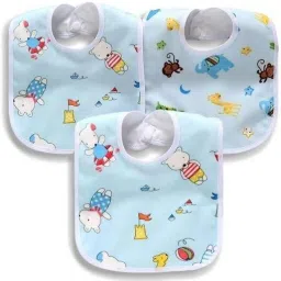 Fast Dry-Waterproof, Ultra Soft Cotton, Stylish Velcro bibs for baby (Pack of 3)-22