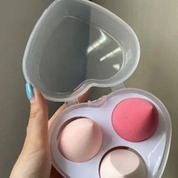 FEELHIGH Set Of 3 Makeup Blender Sponge With Heart Shape Box image 5
