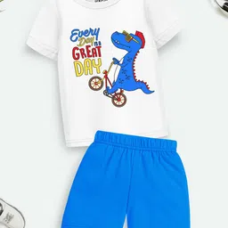 YK X Trampoline Kids Printed T-shirt with Shorts-image-60