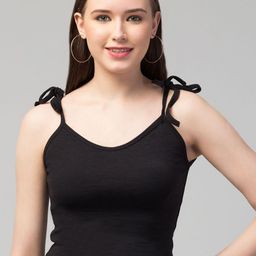 TRENDY ERA Women Solid Tie-Ups Fitted Crop Top And Bottom Set-image-21