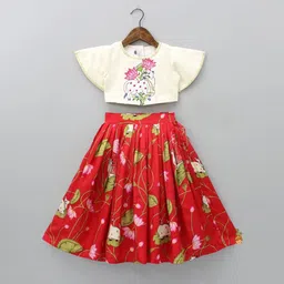JOVK DESIGN Girls Printed Ready to Wear Lehenga &-21