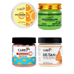 CARET ORGANIC Nourishing Cream, Vitamin C Scrub, Neem Gel & De-Tan Face Pack- 100g-44