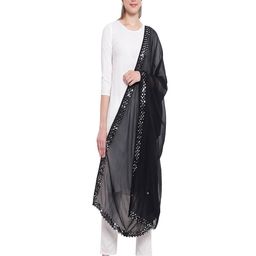 Karthav Fashion Floral Embroidered Mirror Work Chiffon Dupatta-picture-33