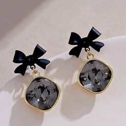 PolluxCraft Korean Gold Plated Bow Shaped Drop Earrings-image-72