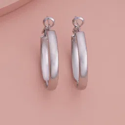 Kushal's Fashion Jewellery Rhodium-Plated Circular Hoop Earrings-42