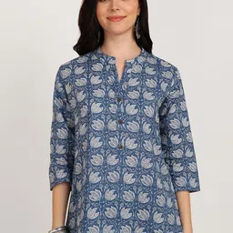 BLOCKS OF INDIA Women Ethnic Motifs Printed Pure Cotton Kurti-image-58
