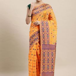 DIVASTRI Woven Design Silk Cotton Jamdani Saree-image-27