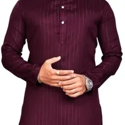 Men Solid Cotton Blend Straight Kurta-picture-10
