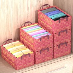 Aura Maroon 6 Pieces Printed Reusable Multi-Utility Organisers-image-44