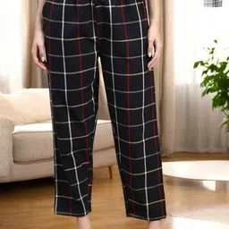 Kryptic Pack Of 2 Checked Pure Cotton Mid-Rise Lounge Pants-image-53