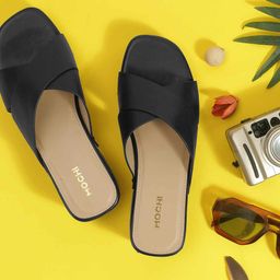 Mochi Women Textured Western Embellished Block Heels Sandals-6