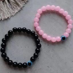 Divine souvenirs Unisex Set Of 2 Artificial Beaded Elasticated Bracelets-2