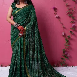 Moda Rapido Green Silk Blend Printed Sarees-picture-27