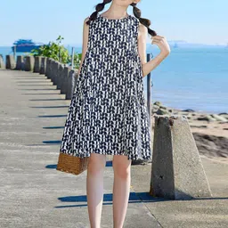 INCLUD Girls Abstract Printed A-Line Dress-picture-44