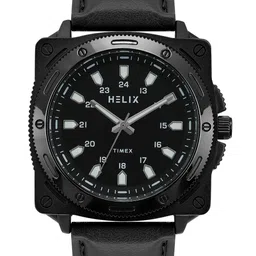 Helix Men Dial & Leather Straps Analogue Watch TW062HG00T-1