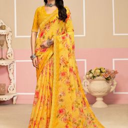 Pandadi Saree Floral Zari Poly Chiffon Sarees-image-43