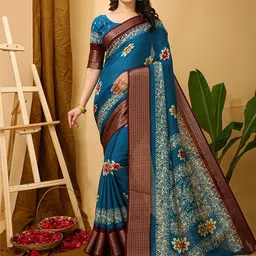 DIVASTRI Ethnic Motifs Zari Saree-24