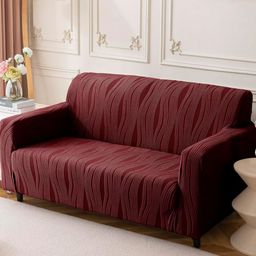 House Of QuirkDouble Seater Jacquard Waterproof Crizzle Pattern Fabric Sofa Cover-image-96