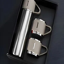 DeoDap Silver-Toned Single Stainless Steel Solid Water Bottle-image-63