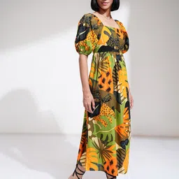 Vishudh Women Cotton Floral Printed Midi Dress-image-77