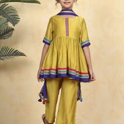 Biba Girls Angrakha Kurti with Trousers & With Dupatta-picture-27