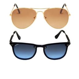 REDEX Unisex Pack Of 2 Wayfarer Sunglasses with UV Protected Lens SN-30-image-91