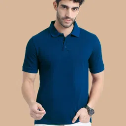 MIRAAN Men Polo Collar Applique T-shirt-image-91