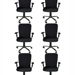 Lazi Set Of 6 Black Anti-Pilling & Stretchable Chair Covers-picture-39