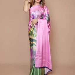 Anouk Floral Printed Satin Saree-image-94