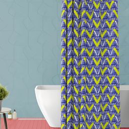 ArtzFolio Blue & Yellow Printed Waterproof Shower Curtain-image-63