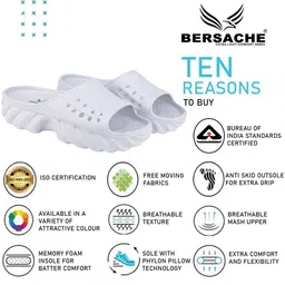 BERSACHE Men Self Design Ultra Soft & Flexibility Technology Rubber Sliders image 3
