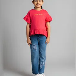 Ed-a-Mamma Girls Typography Printed Bio Finish Pockets T-shirt-picture-15