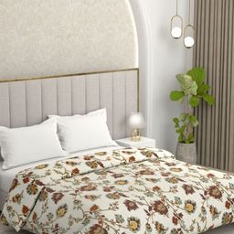 Pure Decor Comfy White & Red Floral Microfiber AC Room 210 GSM Double Bed Comforter-image-13