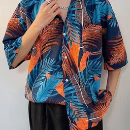 StyleCast x Revolte Men Oversized Opaque Tropical Printed Casual Shirt-image-10