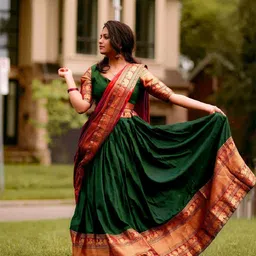 MANMOHITSAREE Woven Design Lehenga & Blouse With Dupatta-picture-12