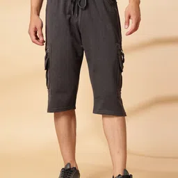 UZARUS Men Mid-Rise Knee Length Cargo Shorts-image-45