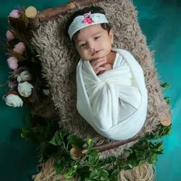 Babymoon Infants Textured Swaddle Wrap With Hairband Baby Photoshoot Props-5