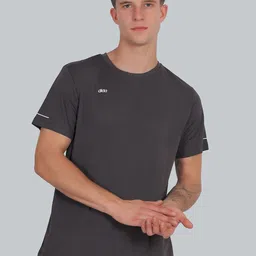 DIDA Men Dri-FIT Solid Round Neck T-shirt-image-3