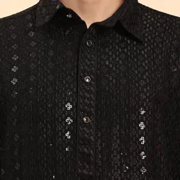 Pro-Ethic STYLE DEVELOPER Men Embroidered Regular Sequinned Kurta with Salwar image 5