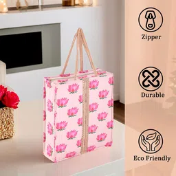 Kuber Industries Printed Shopper Handheld Bag with Cut Work image 5