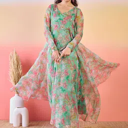Sangria Floral Printed Maxi Dress-image-93