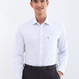 Allen Solly Men Spread Collar Geometric Printed Cotton Slim Fit Formal Shirt-picture-0