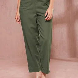 Fabindia Women Cotton Regular Fit High-Rise Trousers-image-19