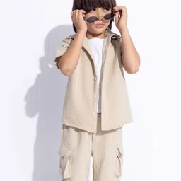 taffykids Boys Round Neck T-shirt With Shirt & Shorts-picture-10