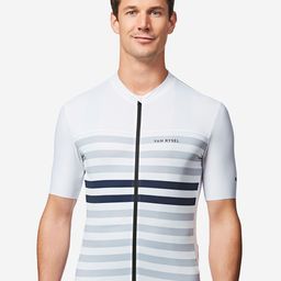VAN RYSEL By Decathlon Men's fitted short-sleeved summer road bike jersey - EDR 2-Striped-picture-21