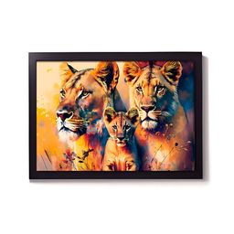 Aura Brown & Blue 1 Piece Synthetic Wood Abstract Wall Paintings-image-59